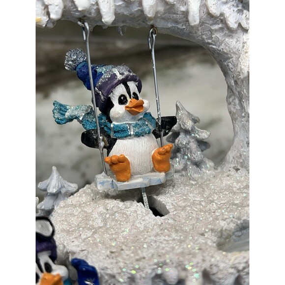 The San Francisco MUSIC BOX COMPANY Penguins Swing Slide Musical Wind-Up RARE - Picture 10 of 12